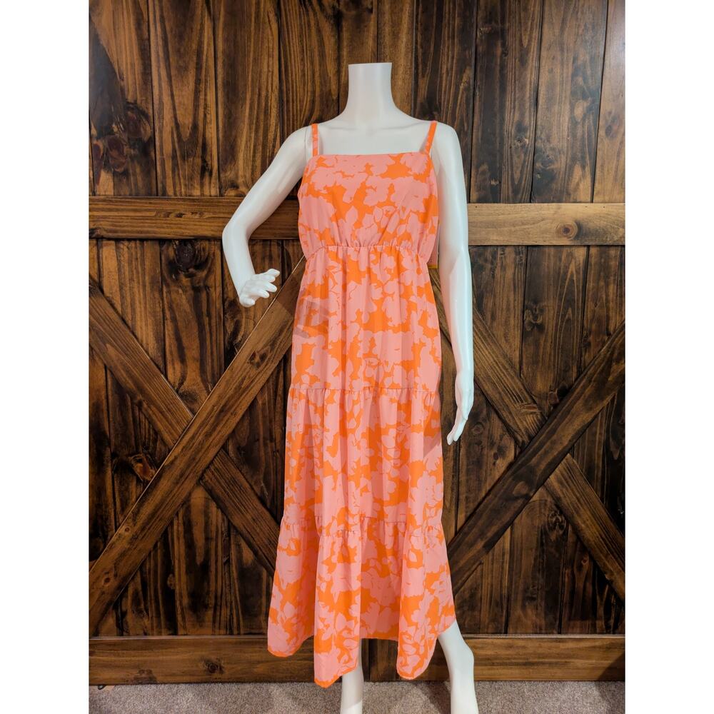 NWT Social Standard by Sanctuary smocked back floral maxi dress womens large
